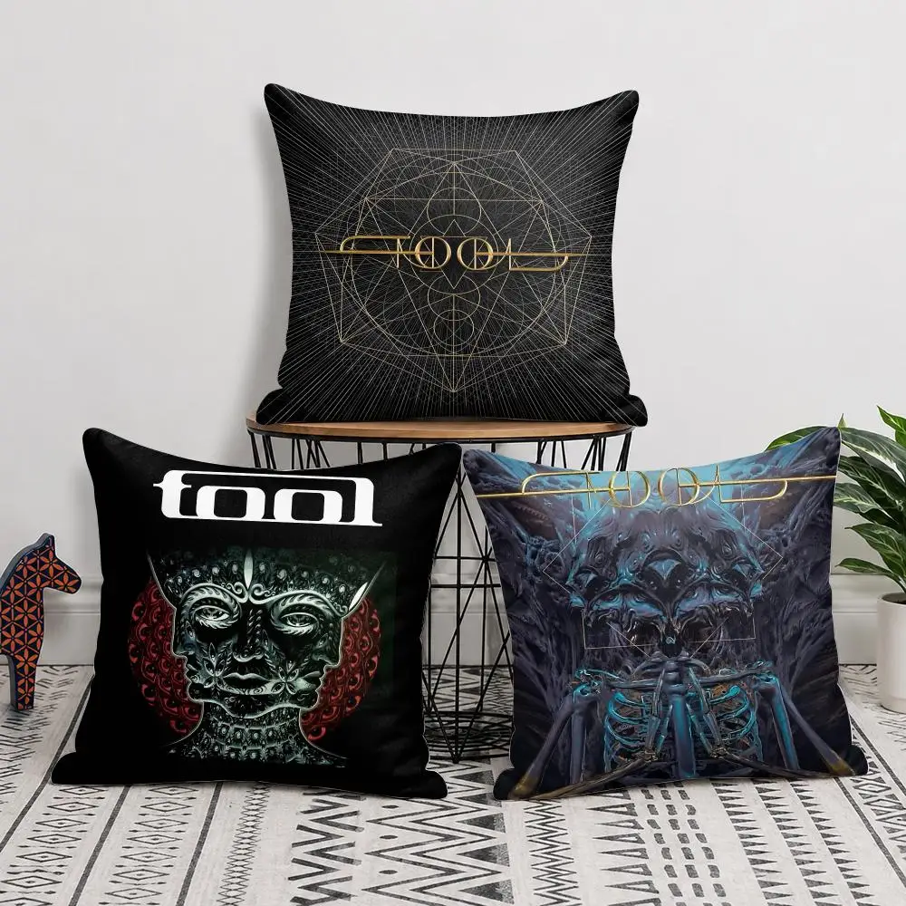 T-Tool Band Rock Cushion Cover Silky Short Plush Invisible Zipper Dustproof Sofa Pillow Case For Home Decor