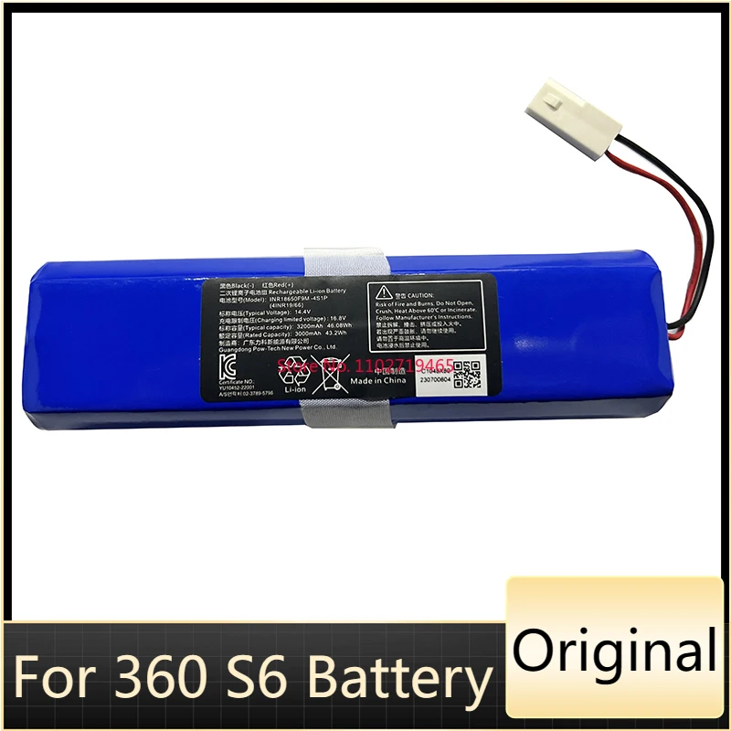 

Original Li-ion Battery Replacement for 360 S6 Robot Vacuum Cleaner Spare Parts New Charging Battery Accessories