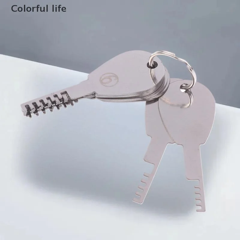 Um conjunto de ferramentas de reparo de fechadura HUK de aço inoxidável com 9 funções múltiplas e chave em branco