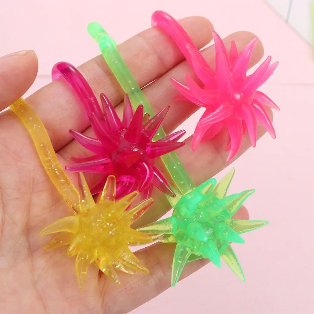 5pcs Ocean Animal Stretchable Sticky Toys Colorful Gadget Toys Limbing Tricky Gag Toys Mini Plastic