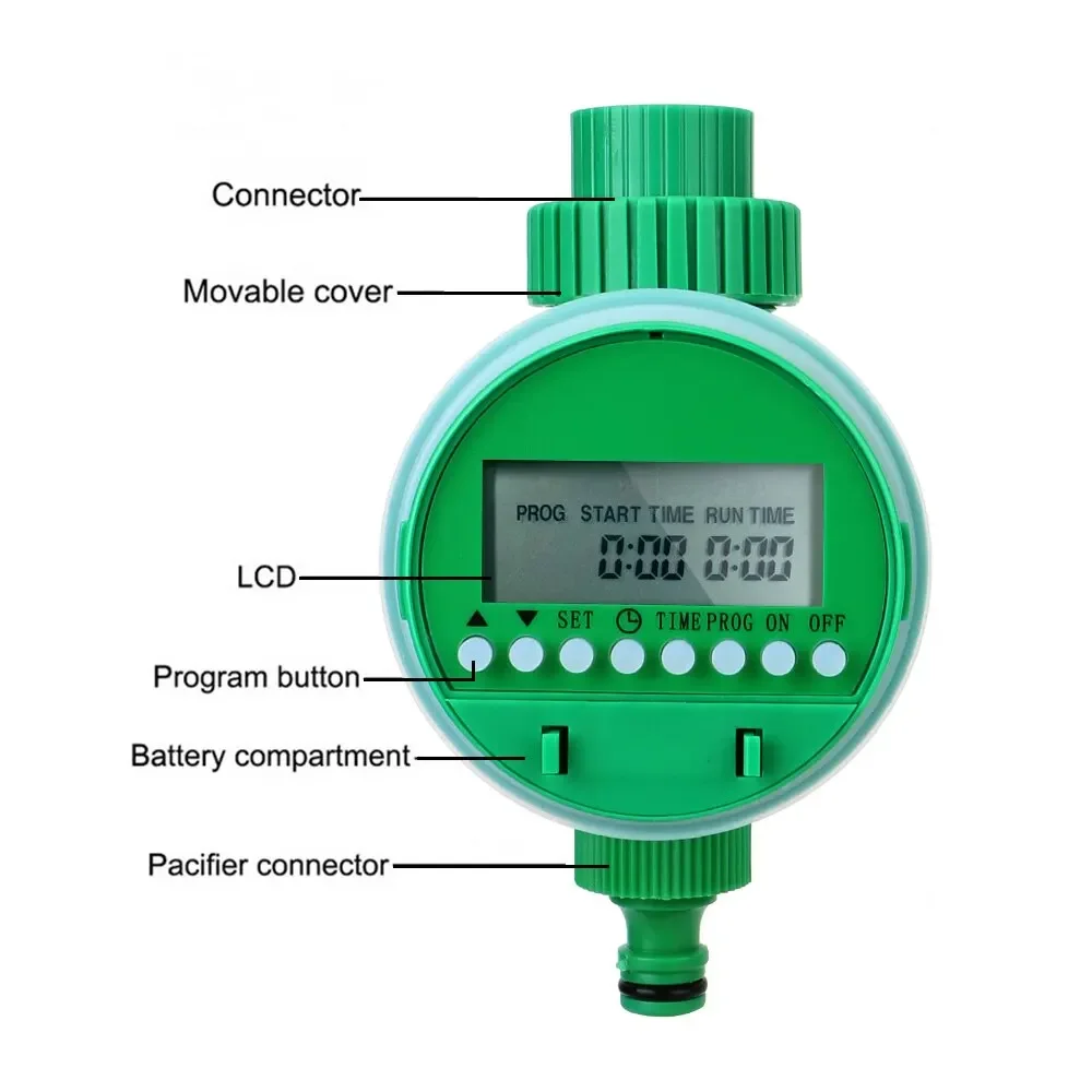 Minuterie électronique d'arrosage de jardin avec affichage LCD, contrôleur d'irrigation automatique, vanne intelligente, dispositif de contrôle d'arrosage