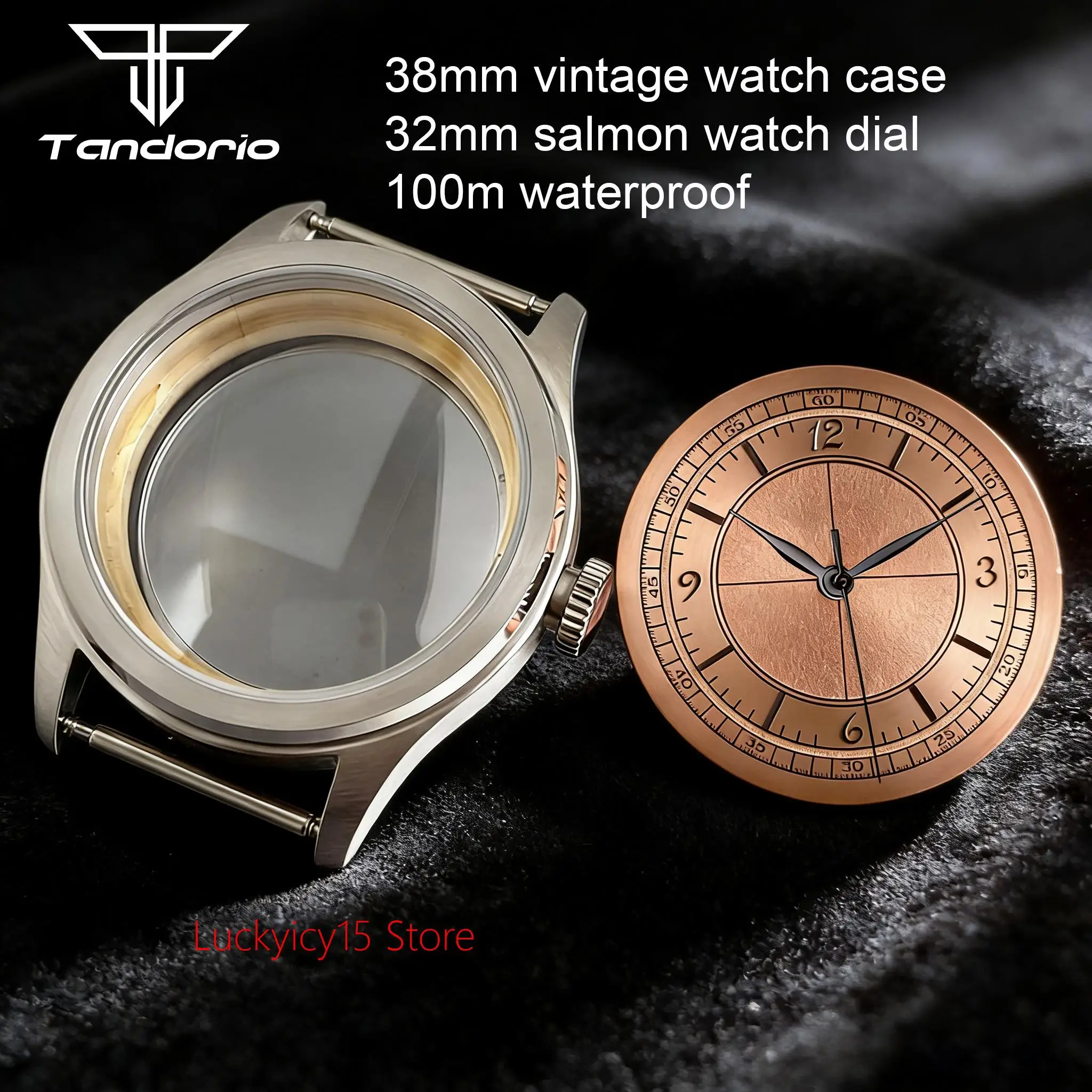 38mm 10ATM Watch Case Glass Back 32mm Dial Hands Set Sapphire Glass for NH34 NH35 NH36 ETA 2824 PT5000 Movement Watch Parts