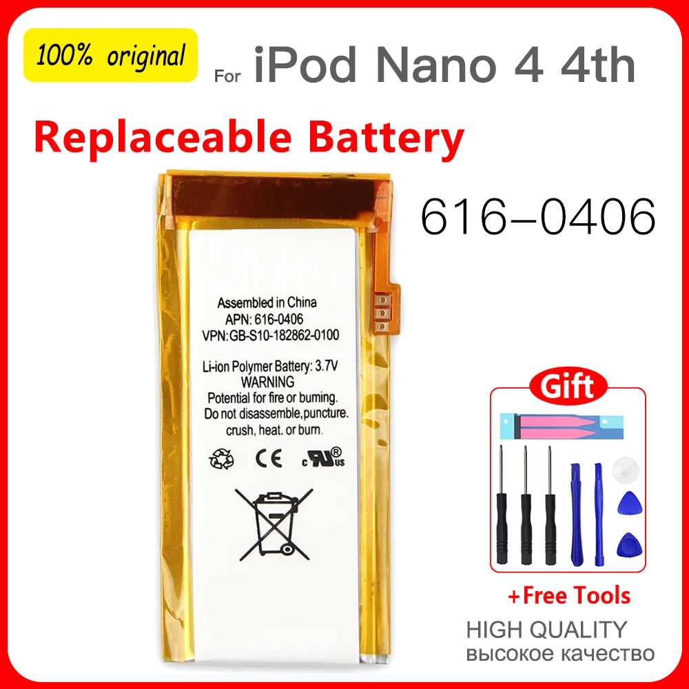 Genuine Replacement battery for iPod Nano4 Nano5 Nano6 Nano7 616-0406  616-0467 616-0531 616-0640 Batterie Batteria+free tools - AliExpress