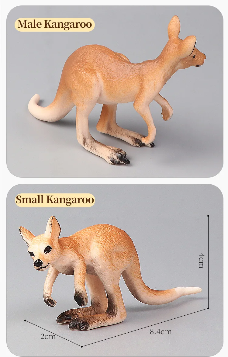 Neues Wildlife World Känguru-Set, solide Simulation, Tier-Actionfiguren, Lernspielzeug für Kinder – Detail 5