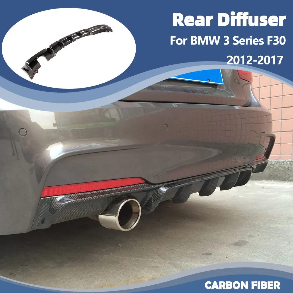 

Car Rear Bumper Diffuser Lip for BMW 3 Series F30 M-Sport 2012-2017 Rear Lip Carbon Fiber/FRP Diffuser Single Exhaust One Outlet