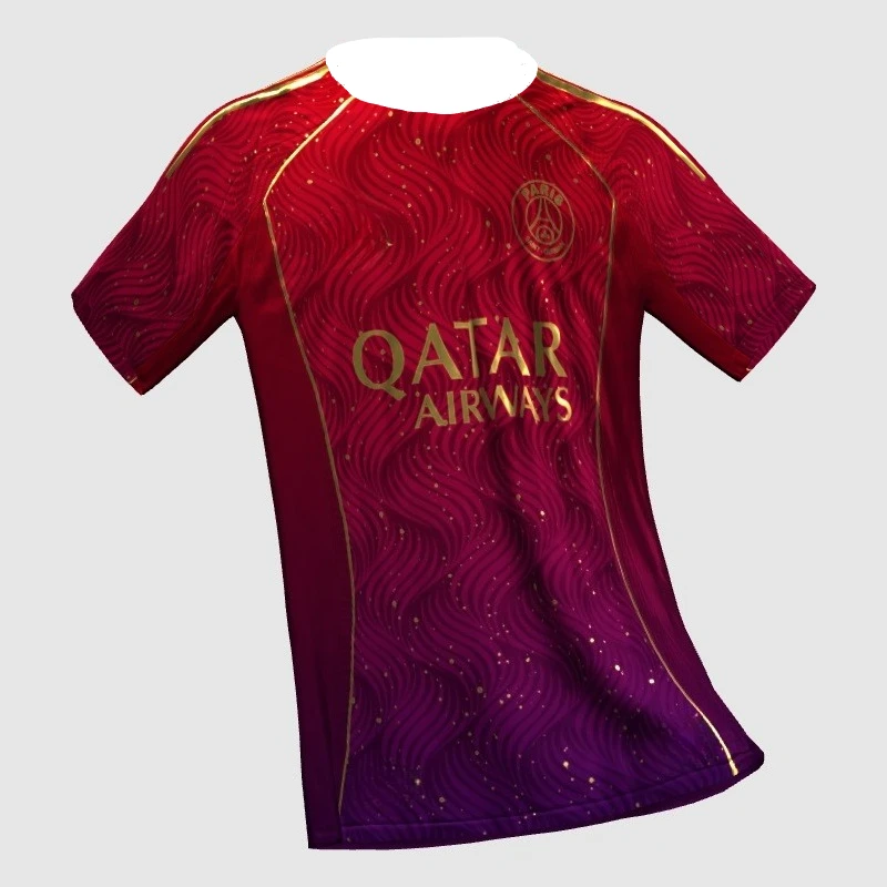 

A Cool 3D-printed Men's Stylish T-shirt. You Can Fully Trust Our Technology. Paris Saint-Germain Tower Red Jersey Hat-trick