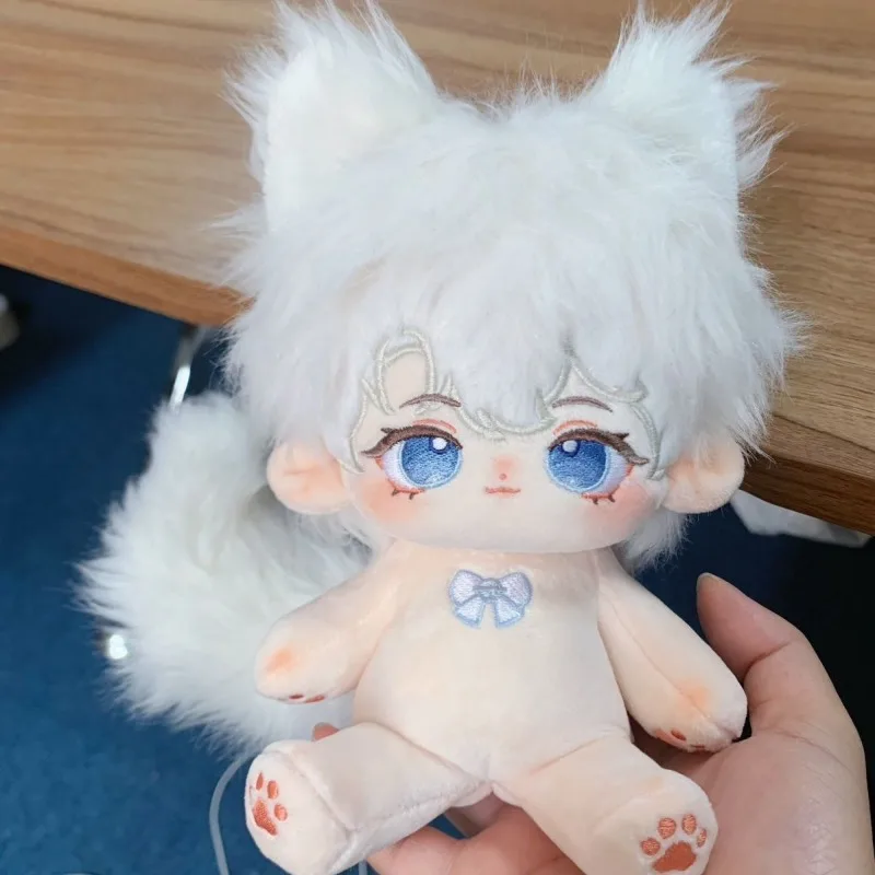 애니메이션 몬스터 화이트 도그 프린스 봉제 인형 20cm 귀여운 플러시 코튼 인형 베개 인형 몸통 사랑스러운 코스프레 장난감 어린이 선물용