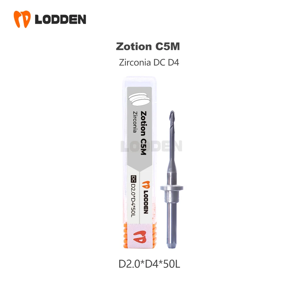 Zotion-fresas de Fresado Dental C5M T20, anillo magnético de molienda de circonia/PMMA D4, vástago de 50mm de longitud, herramienta de molienda Dental, sistema CAD CAM