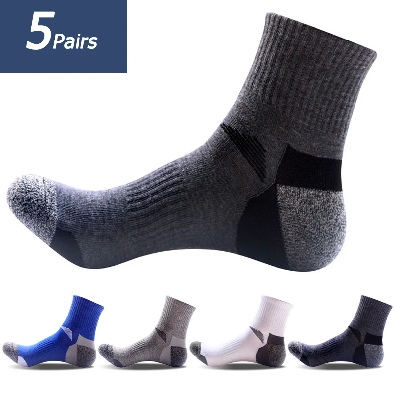 

5Pair/Lot High Quality Mens Socks Cotton Black Casual Run Outdoor Sports Socks Breathable Cycling Male Socks Sokken Size40-43