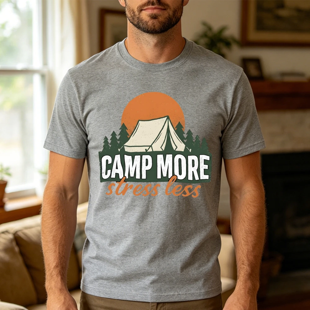 Outdoor Adventure Quotes Short - Camiseta masculina com citação de acampador