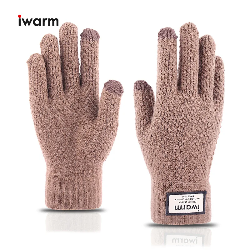 Winter Men Knitted Gloves Touch Screen High Quality Male Mitten Thicken Warm Wool Cashmere Solid Men Business Gloves Autumn