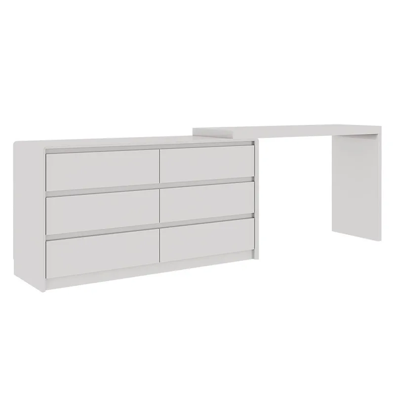 

Modern Solid Wood Bedroom Dresser Makeup Table Bucket Cabinet Integrated Chest Makeup Table with Drawerspromote sales