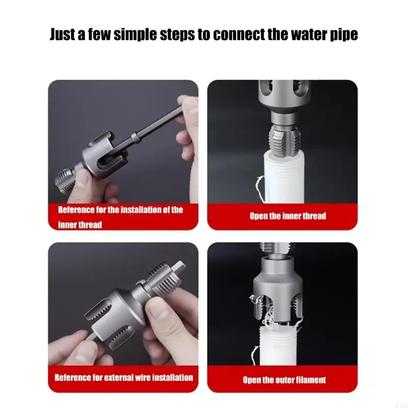 

KXRA Professional Internal & External Pipe Thread Cutter Tool Compatibles With 3/4" Pipe Plumbing Drilling Threading