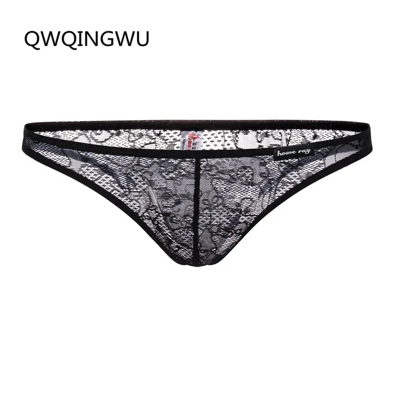 Sexy Underwear Men Briefs Transparent Lace Panties Low Rise Ultra-thin Breathable Lingerie Penis Pouch Male Panties Brief