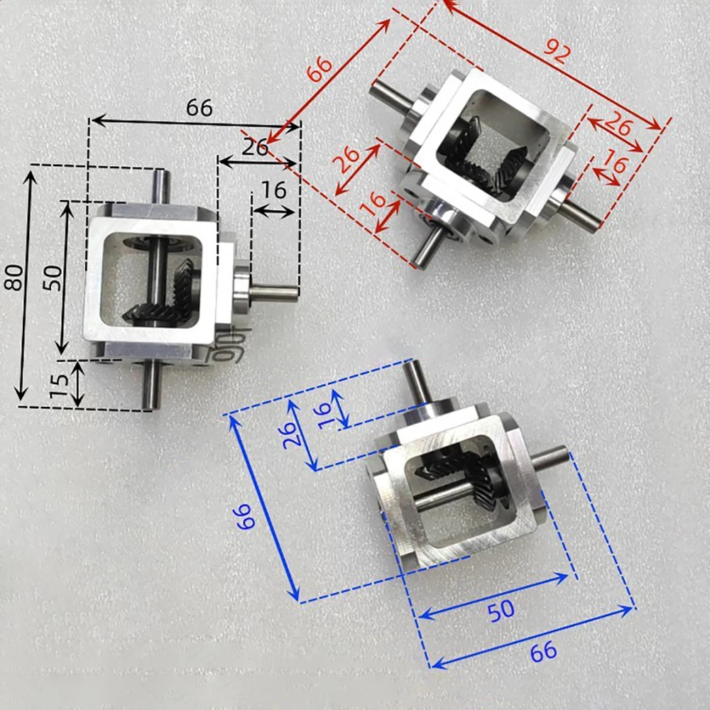 Right Angle Transmission 1M 20T Bevel Gearbox T-Type Cross 90 Degree Commutator Ratio 1:1 Output Shaft Diameter 6MM Load 20KG