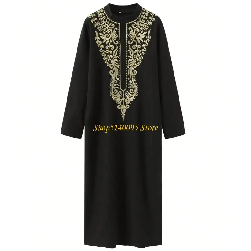 

DXAE Абая, исламский мужской халат, мусульманские платья, Джеллаба, простая модная рубашка с аппликацией, арабское платье,