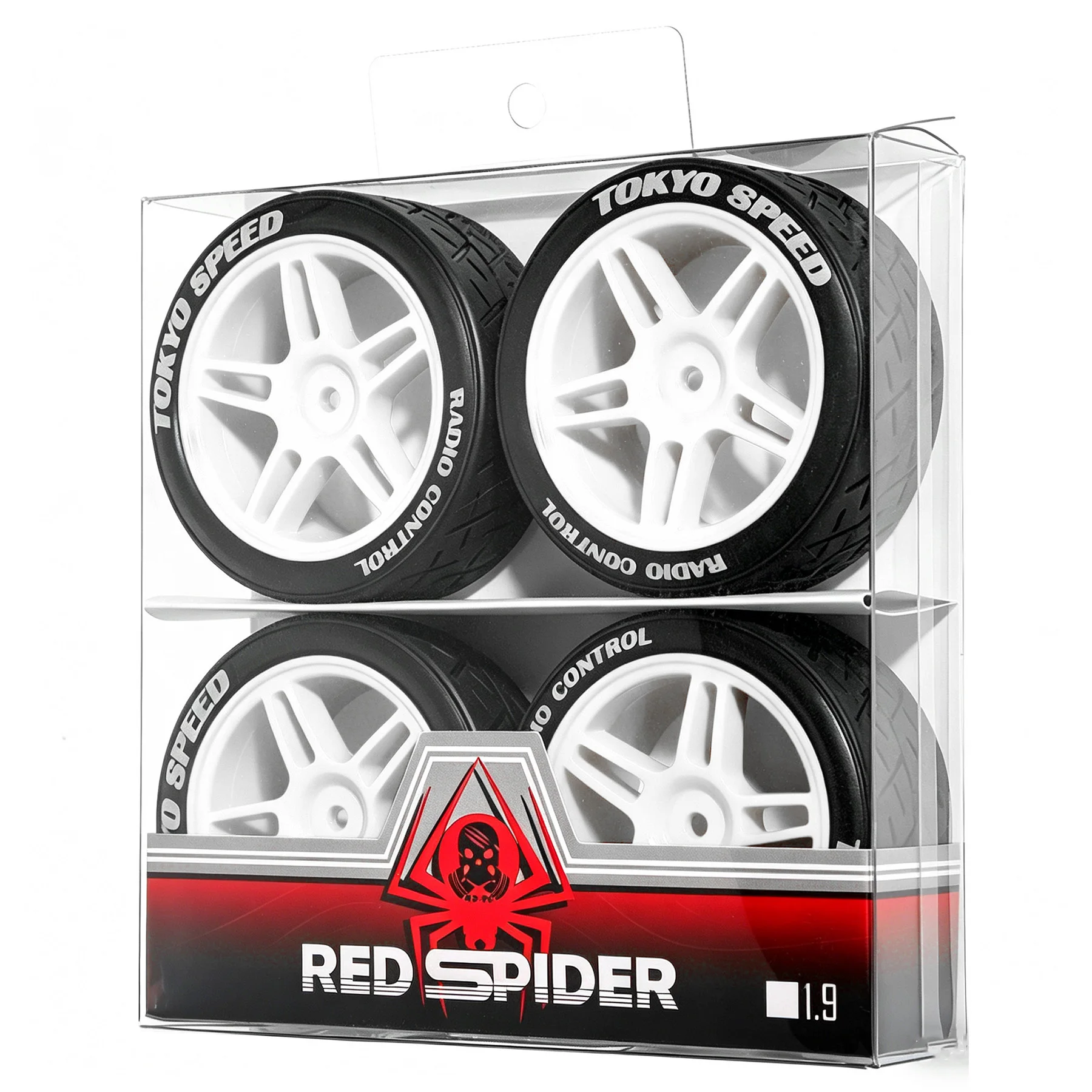 Pneus de buggy tout-terrain RED SPIDER 4 pièces 1/10 65 mm avec moyeux hexagonaux 12 mm en caoutchouc pour 1/10 Tamiya TT01 TT02 XV02 XV01 WLtoys HSP Kyosho