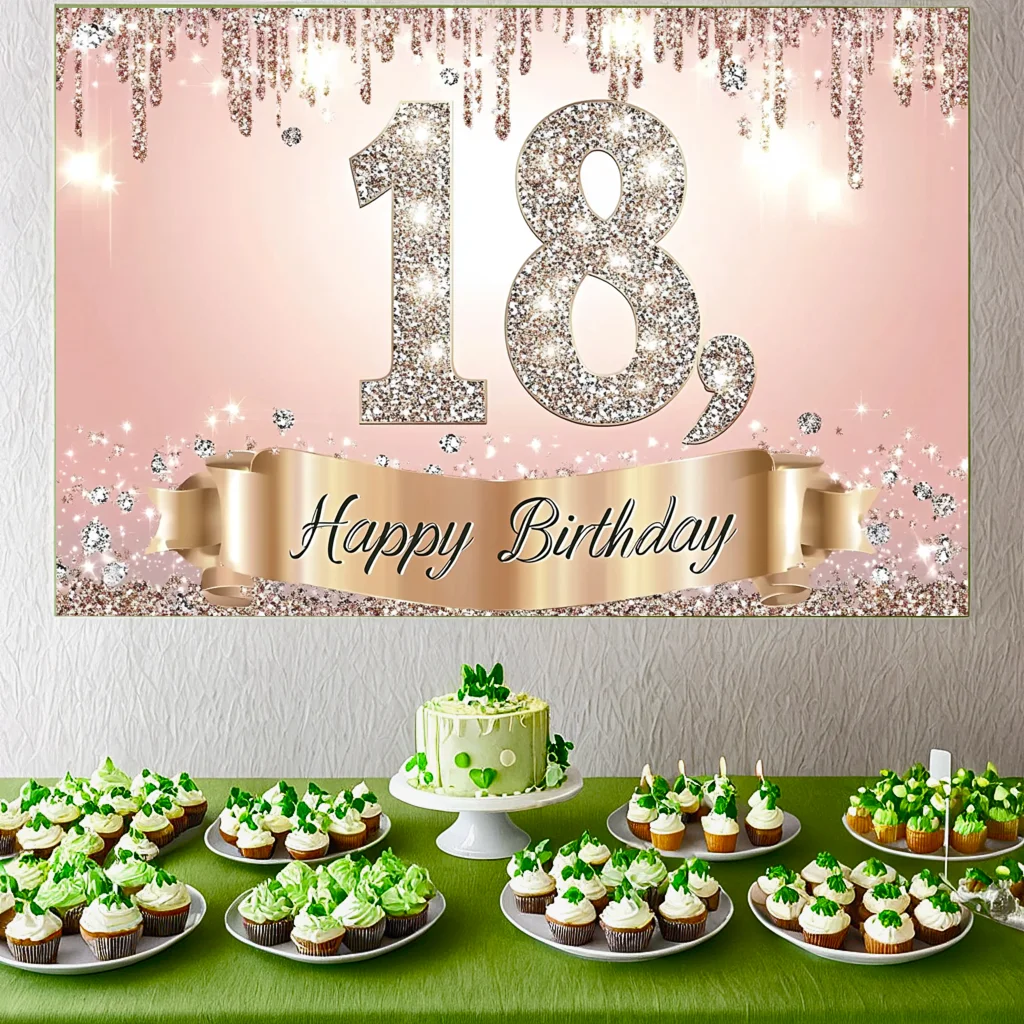 スイートゴールド 18歳の誕生日背景 女の子 男の子 18歳 - Party Banner Gold のレビューと価格