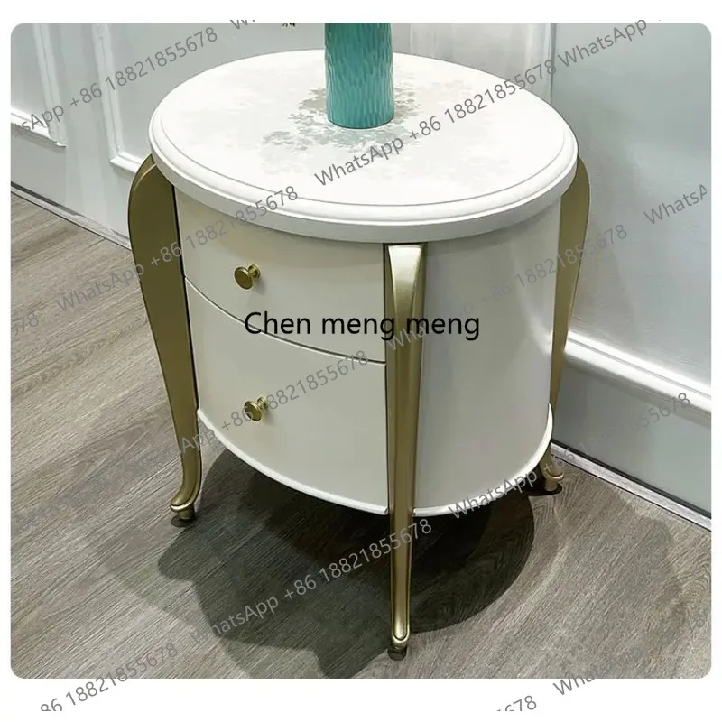 American light luxury bedroom bedside table Small household bedside solid wood storage locker