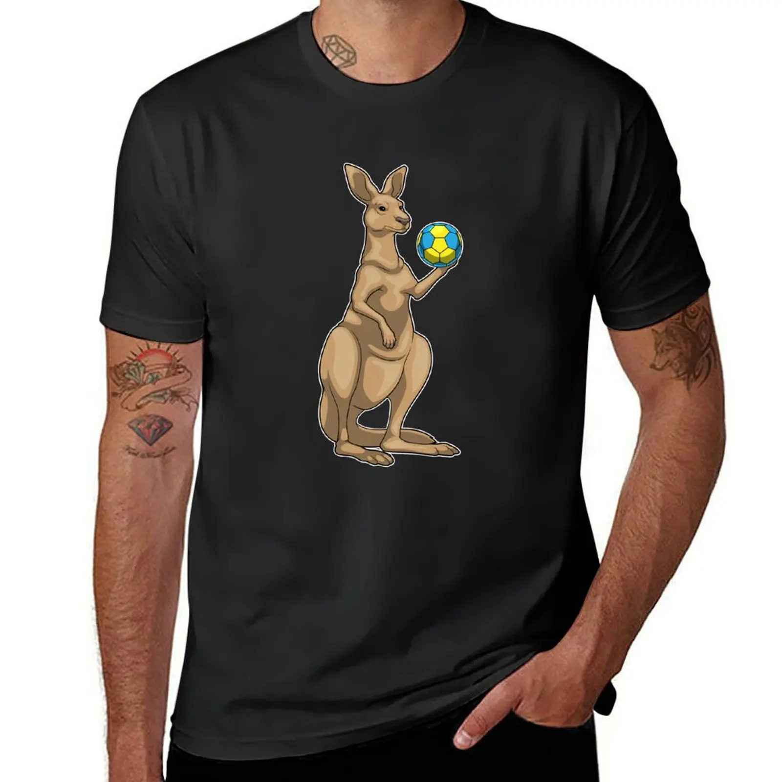 Kangaroo Handball player Handball T-Shirt Aesthetic clothing plus sizes mens plain t shirts