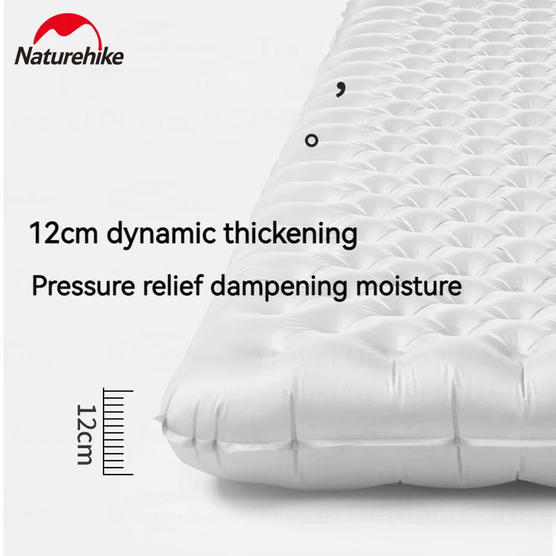 Imagem -04 - Naturehike-tapete de Dormir Inflável ao ar Livre R8.8 Air Mat 12cm de Espessura Quente Caminhadas Camping Dormir Pad Ultraleve Colchão Turístico