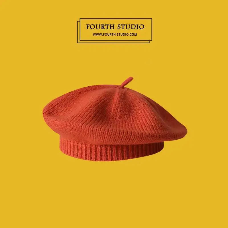 

Берет для детей, шерстяной французский детский берет, однотонная шапка художника, шапка-бини, аксессуар для костюма художника для зимних детей