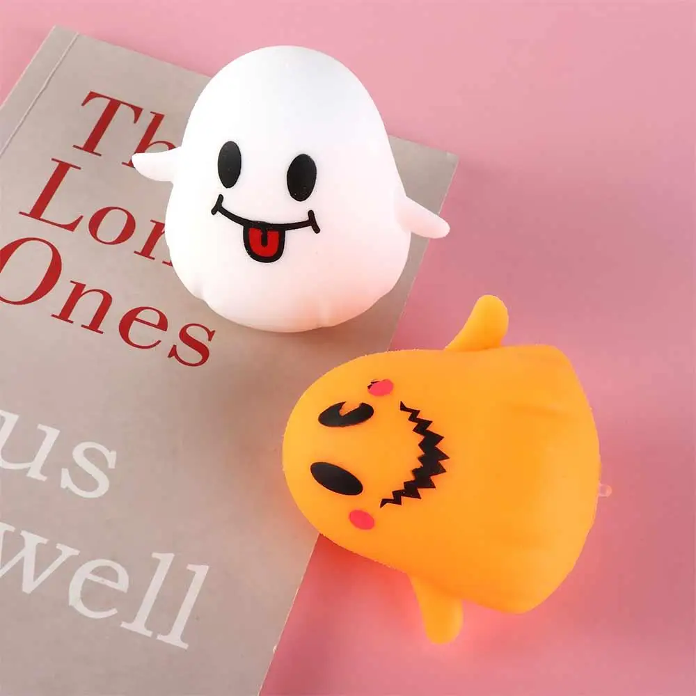 Halloween Fidget Toy Glowing Pumpkin Skull Ghost Squeeze Stress Ball Horror Trick Toys for Kid Adult Halloween Gift