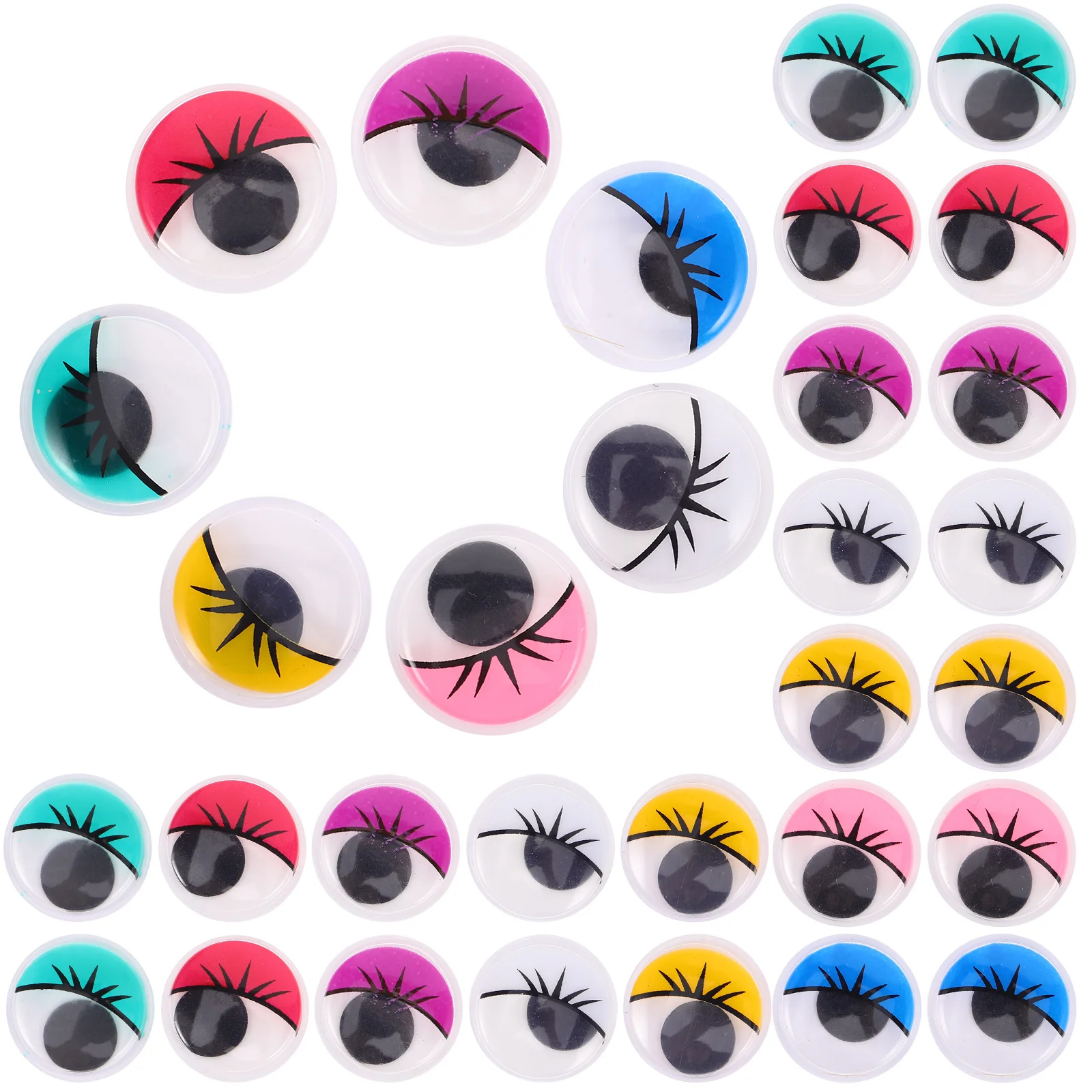 50 Stuks Maken Kit Materialen Pack 20Mm Kleurrijke Plastic Googly Eyes Zelfklevende Ambachtelijke Ogen Voor Diy Kids ambachten Decoratie Arts