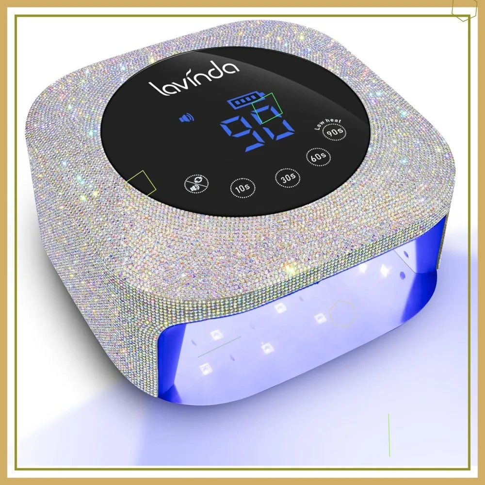 

54-ваттная перезаряжаемая беспроводная УФ-светодиодная лампа для ногтей с автоматическим датчиком, 4 режима таймера, быстрая сушка и полимеризация для салонов и домашнего использования