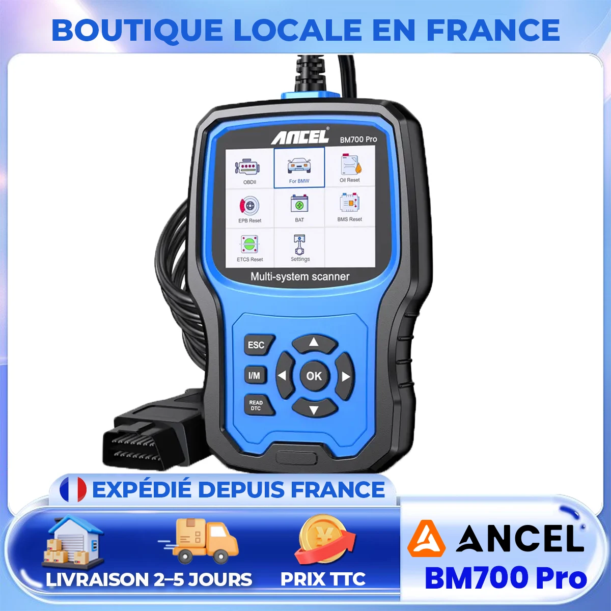 ANCEL BM700 PRO OBD2 Scanner for BMW Group Vehicle EPB SAS Airbag TPMS Battery Oil Reset OBD2 Automotive Car Diagnostic Tool