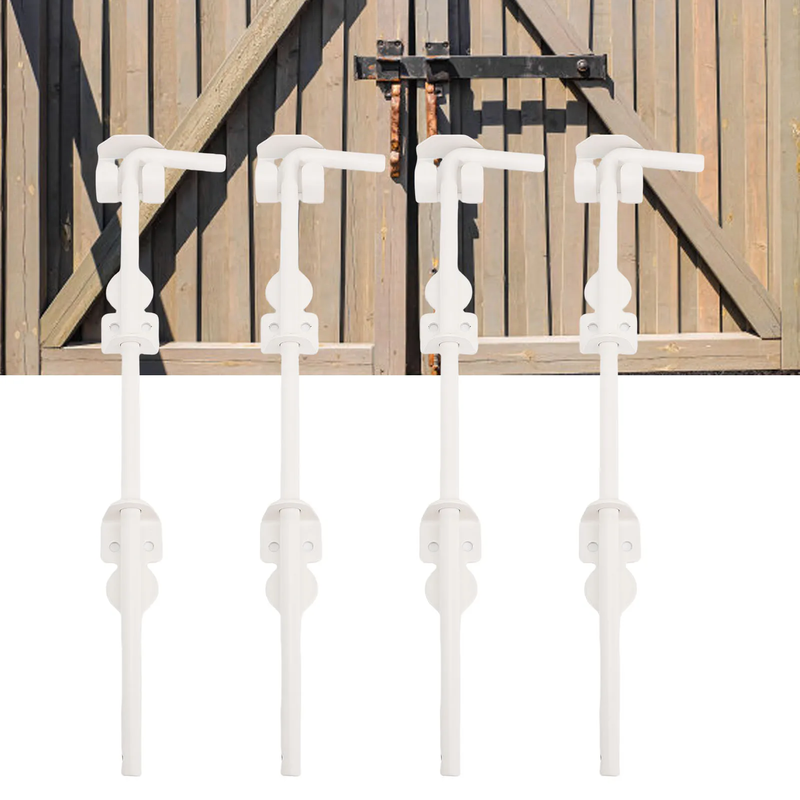 

4 Set Cane Screw Gate Drop Rod 12in Wood Fence Ground Latch Metal Stopper Steel Drop Pin Heavy Duty Hardware