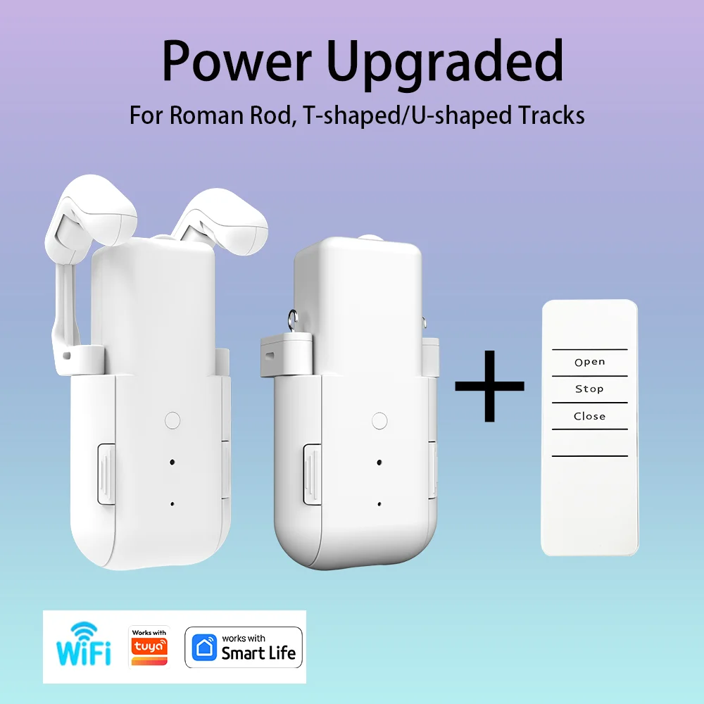 WiFi 3 in 1 Smart Curtain Motor Electric Curtain Robot Auto Opener No Wiring Support APP (Equipped with remote control)