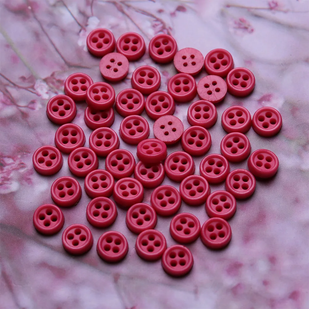 50pcs 4 Holes Mini Buttons for Doll Clothes Round Candy Color Plastic Buckles DIY Doll Bag Sewing Handmade Doll Accessorie