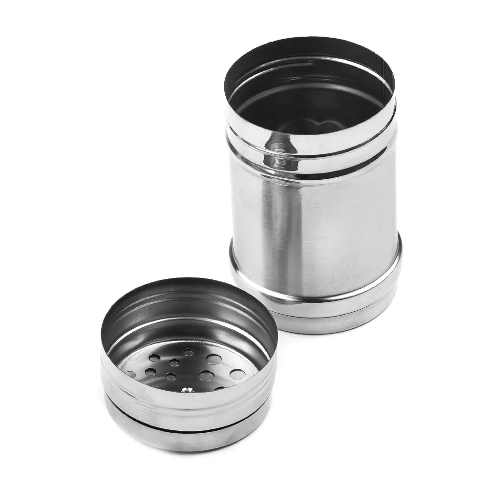 Stainless Steel Barbecue Spice Jars Salt Shaker Pepper Bottle Flour Fine Sieve Tool Home Condiments Novel Kitchen Accessories
