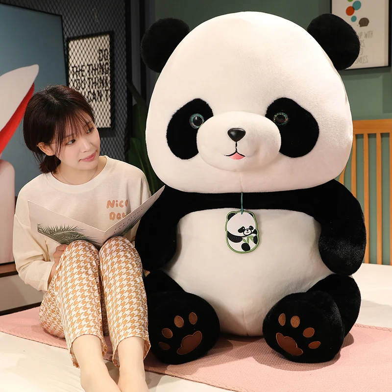 Kawaii 24-50cm Round Fat Panda Plush Toy Stuffed Animals Giant Pandas Plushies Doll Anime Soft KidsToys for Girls Decor Gifts