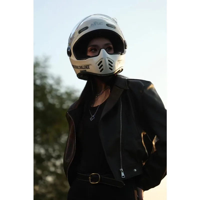 Airo Custom Logo Sec Helmet Motorcycle Carbon Fiber Double Visor Retro Full Face HELMET HELMET for Motorcycle