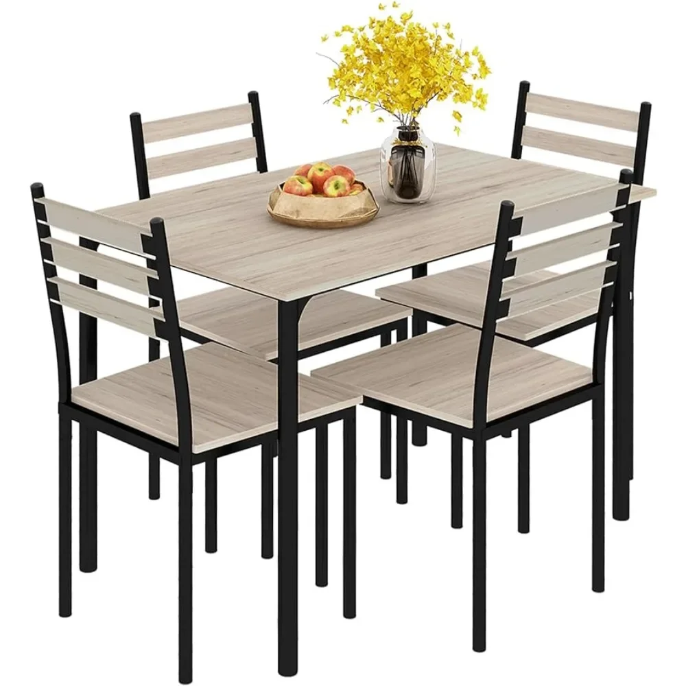 

Premium Outdoor Tables Modern Dining Table Set For 4, 5-Piece Set,4 Chairs For Small Space Outdoor Tables