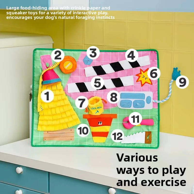 Interactive Dog Puzzle Snuffle Mat — Polyester Foraging Feeding Toy for Slow Feeding & Boredom Relief