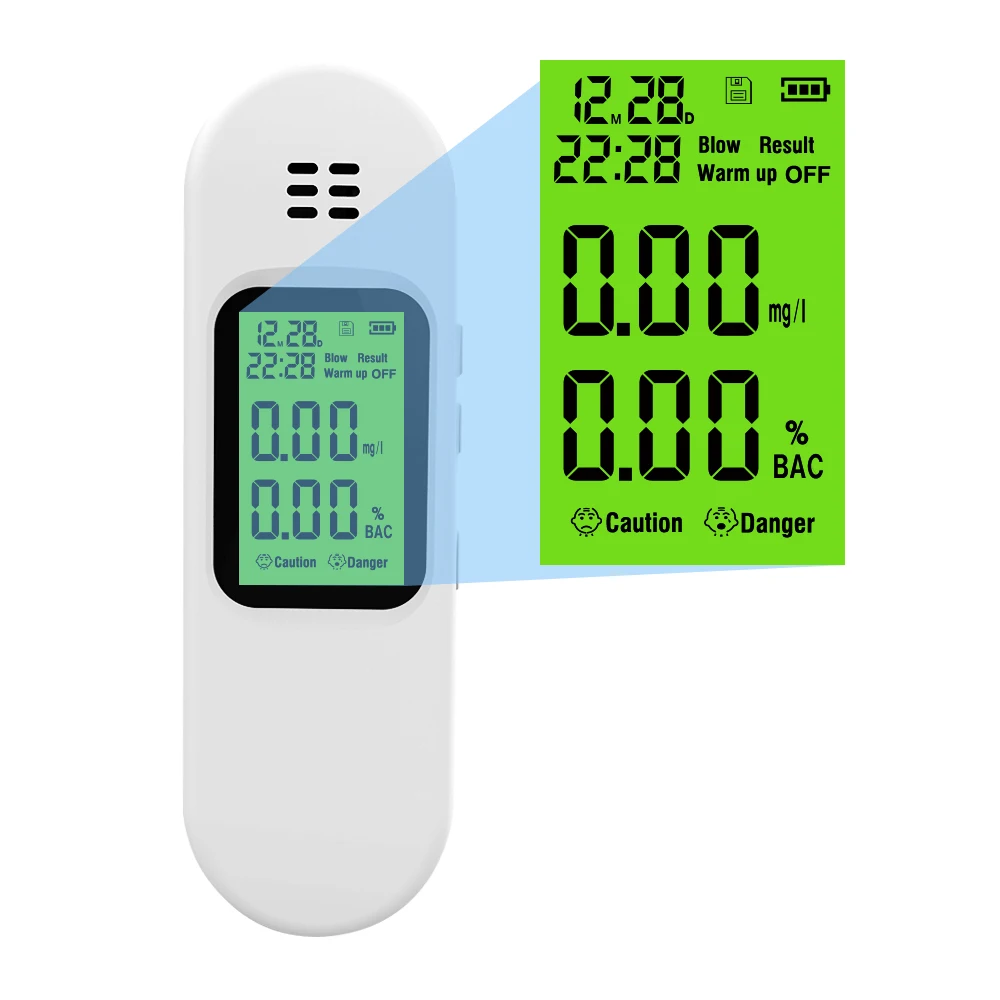 Oplaadbare alcoholtester Detector in Europese stijl Herbruikbare blaastest Snelle test Alcoholanalysator en detectiegadget OEM ODM