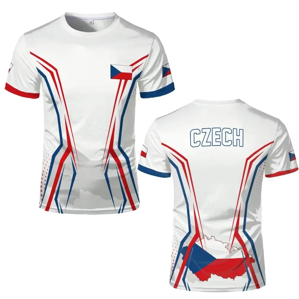 Men's breathable polo shirt, Czech Republic flag color matching printed fan shirt view 4
