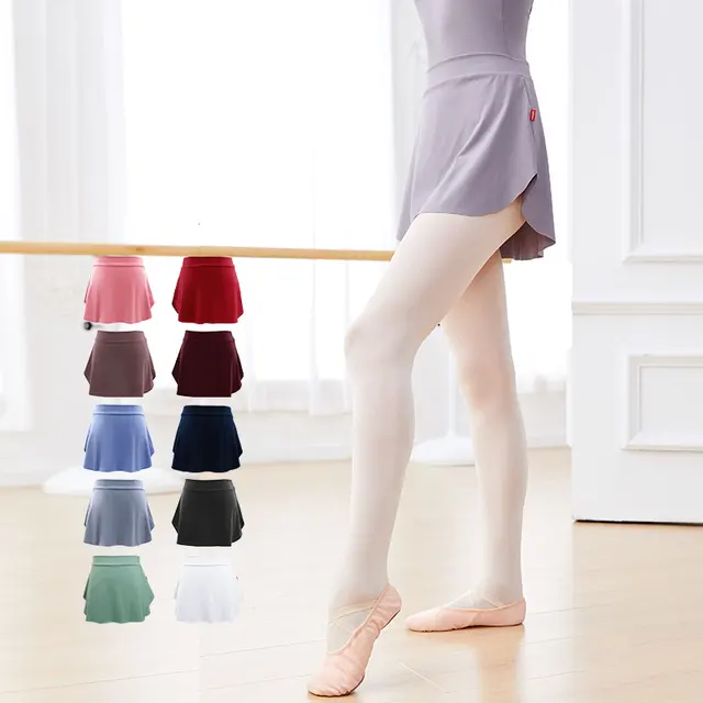 Faldas de ballet para mujer, falda de baile, vestido negro, tutú de ballet, Ropa de baile de bailarina, Falda corta de ballet con abertura lateral