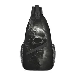 Gothic Skeleton Death Skull Sling Chest Bag zaino a tracolla personalizzato per uomo ciclismo campeggio Daypack