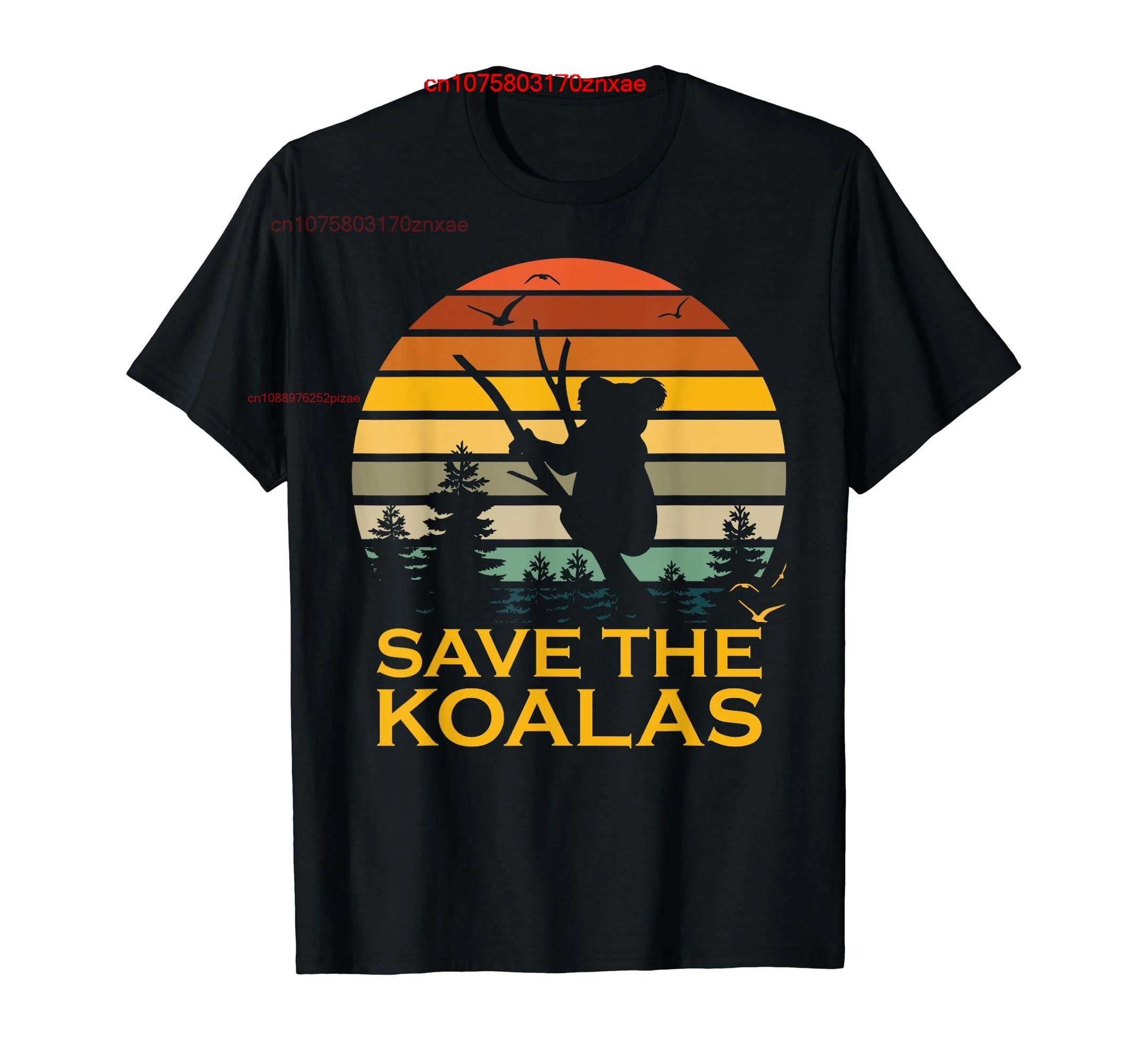 

Винтажная рубашка из 100% хлопка с надписью «Save the Koalas», Ретро футболка для влюбленных в подарок, мужские и женские футболки унисекс, размеры