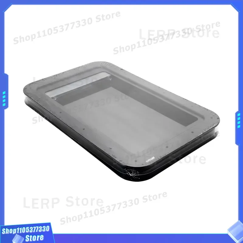 Black RV Entry Door Window Kit 12x21 Inch with Low Profile Shade Compatible with Lippert Systems Replacement Glass Panel for