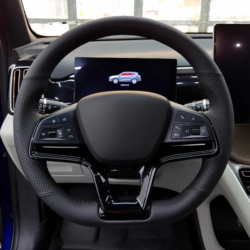 Für BYD Song PLUS New Energy Maßgefertigter Handgenähter Lenkradbezug Rutschfester Auto-Innenraumschutz