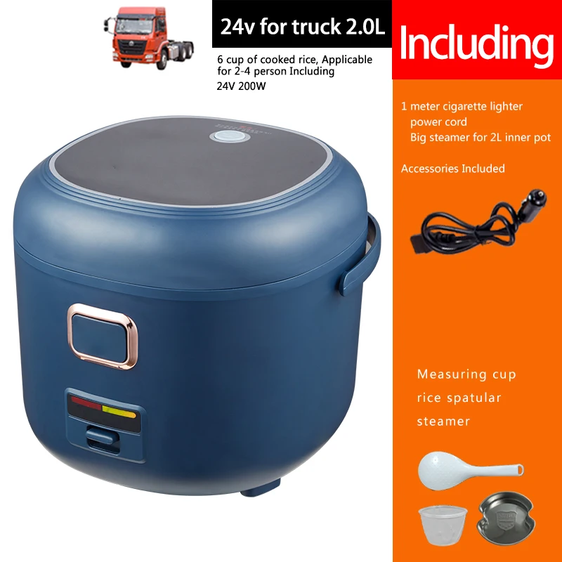 Arier Rice Cooker 2L 12V Car Truck Dual Use Mult-ifunction Electric Home Appliance for Camping Blue(AR-1631-001)