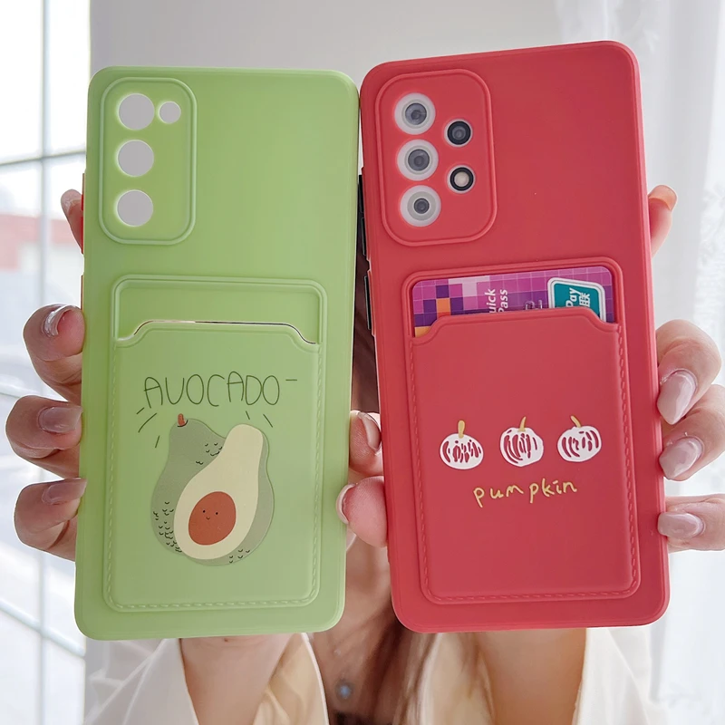 Card Slot Holder Phone Case For Samsung Galaxy A51 A71 A32 A52 A72 A22 A53 A33 A73 A4G 5G A50 A30 A20 A30s A50S A03S Cover