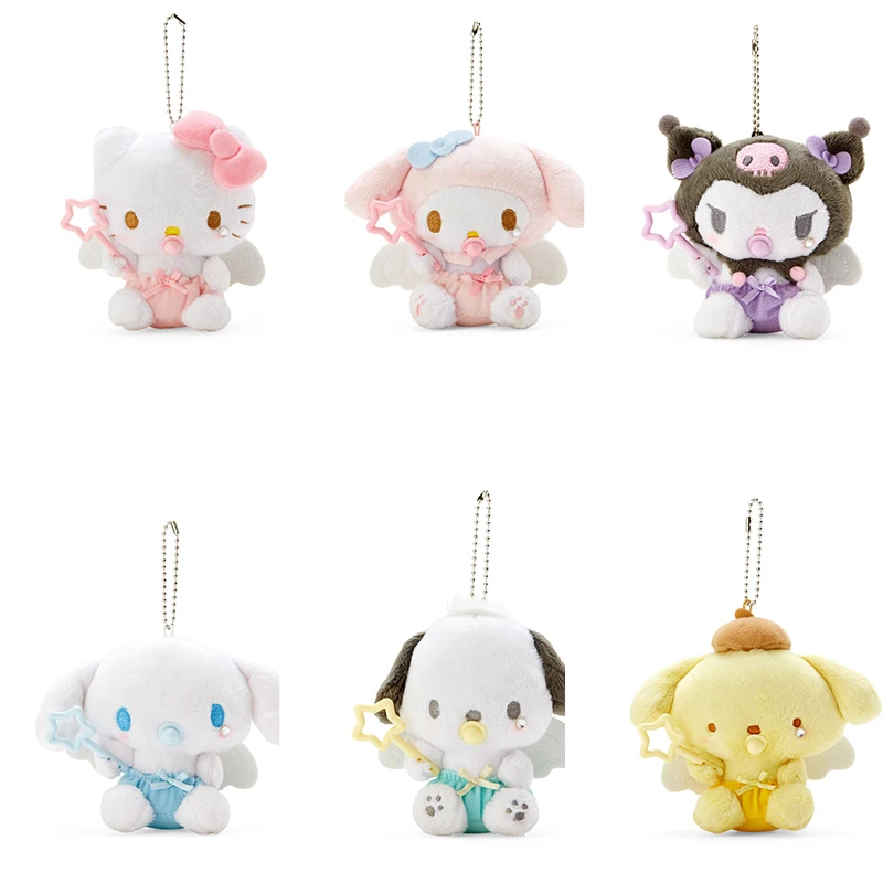 

Sanrio Keychain Hellokitty Mymelody Cinnamoroll Kuromi Kawaii Cute Cartoon Plush Doll Toy Car Bag Pendant Girl Birthday Gift New