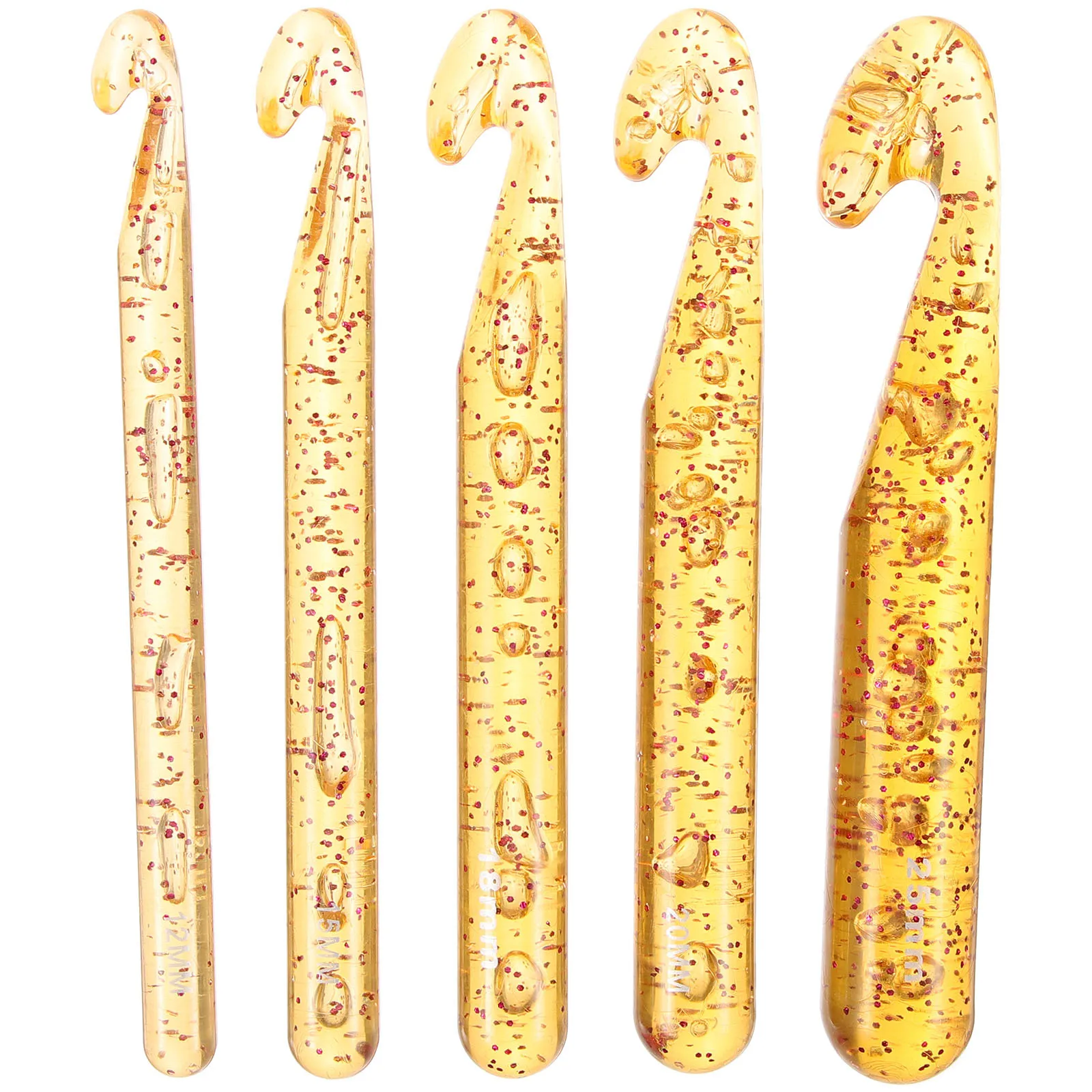 

5pcs Colorful Crystal Chunky Crochet Hooks Ergonomic Knitting Crochet Needles Set For Yarn Crafts Sweaters Blankets Home