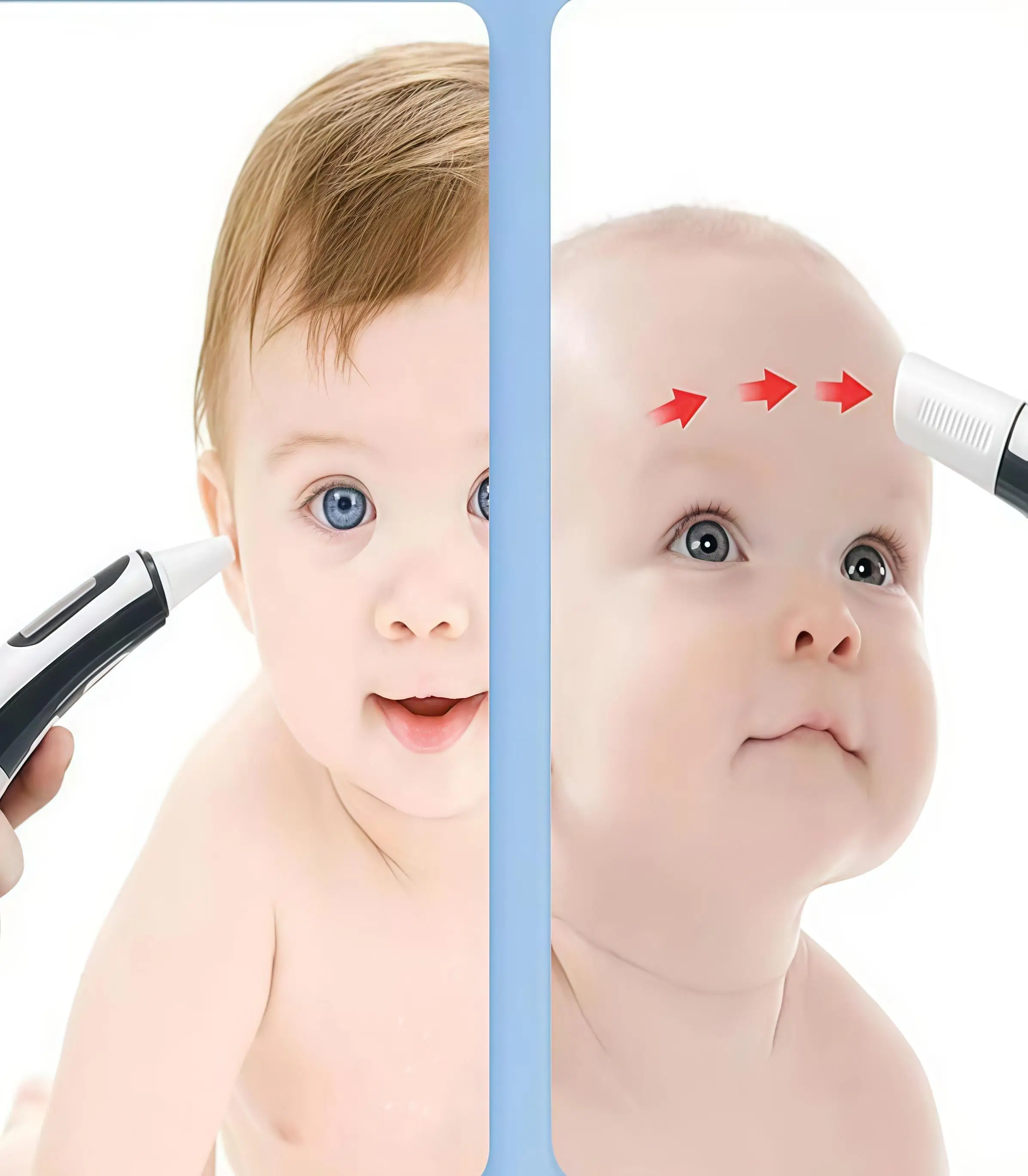 Adult and infant ear thermometers, non-contact infrared medical forehead thermometers, LED display rapid measurement thermometer